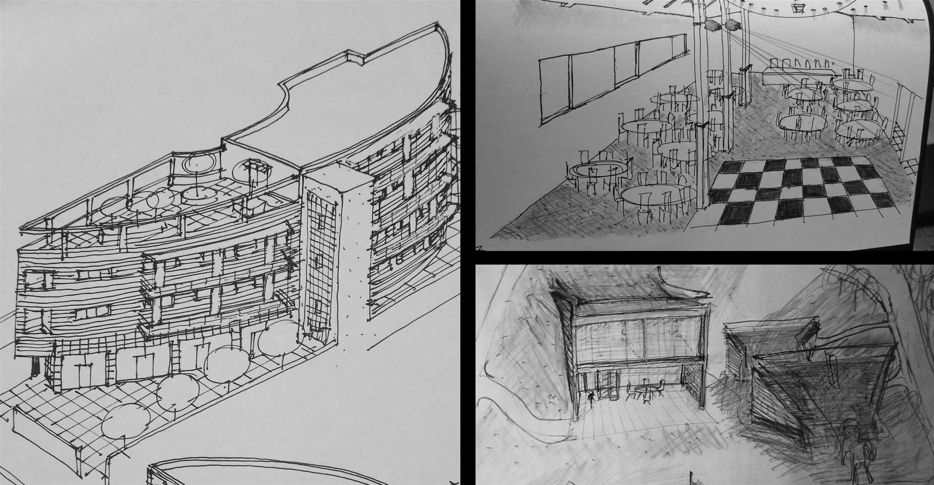 Skice i crteži idejnih rješenja za arhitekturu