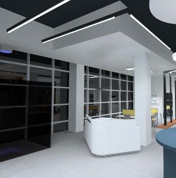 Interijer ZL - dizajn rasvjete lobija ureda