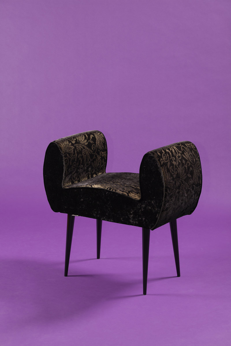 Coco Barocco chair with black golden baroque fabric